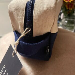 GAP Navy and Cream Canvas Pouch